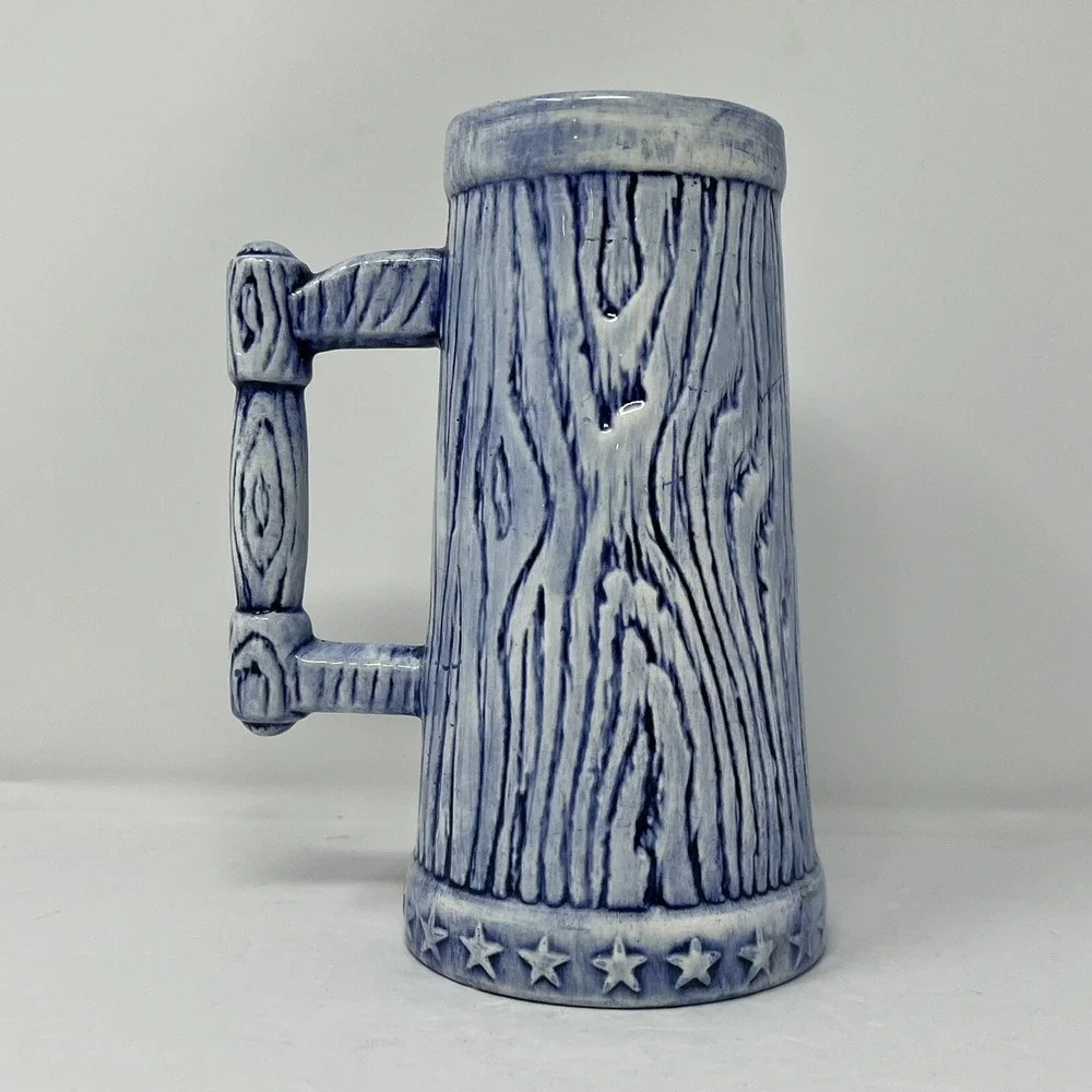 Colonial Inn Ceramic Beer  Stein 1976 24oz 3D American Eagle Stars in Delft Blue